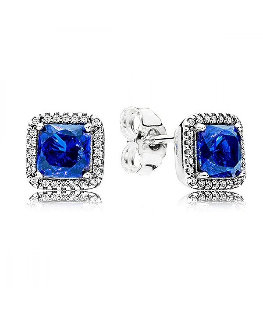 Brinco de Prata Beleza Eterna Azul