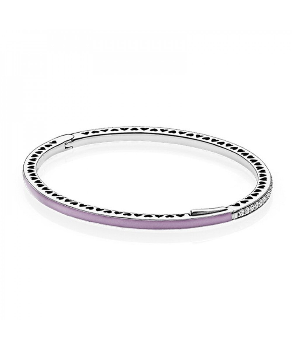 Bracelete de Prata Coração Radiante Ametista