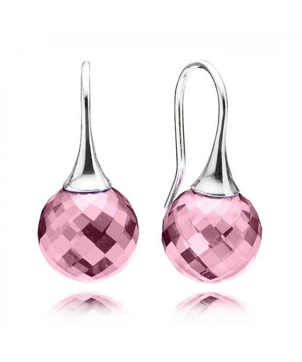 Brinco de Prata Esferas Rosa