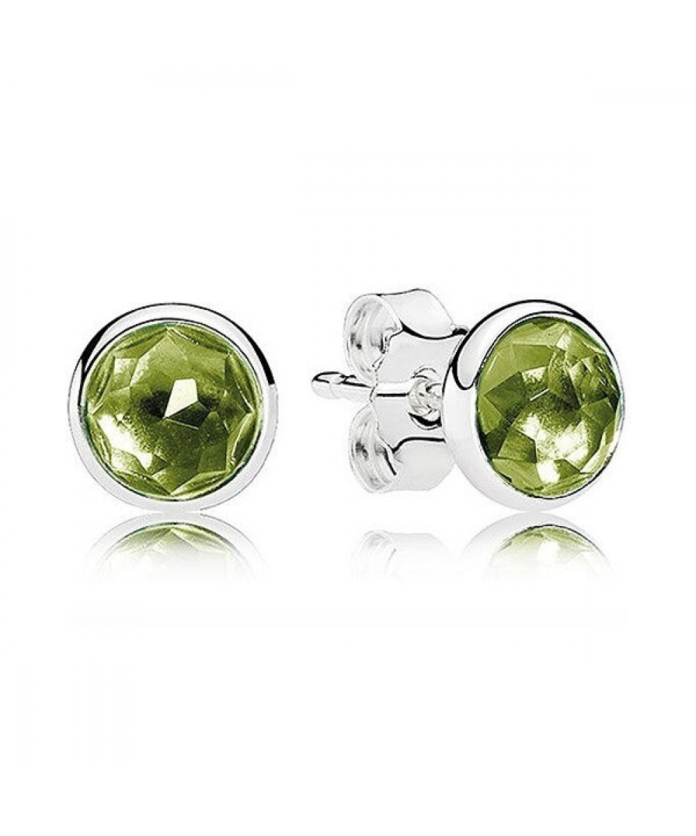 Brinco de Prata Gota de Peridoto Agosto