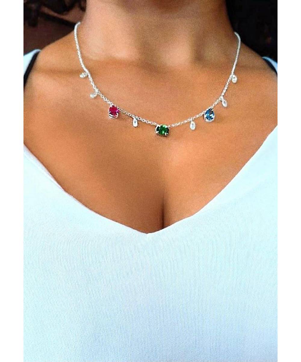 Gargantilha Choker de Prata Aquarela 