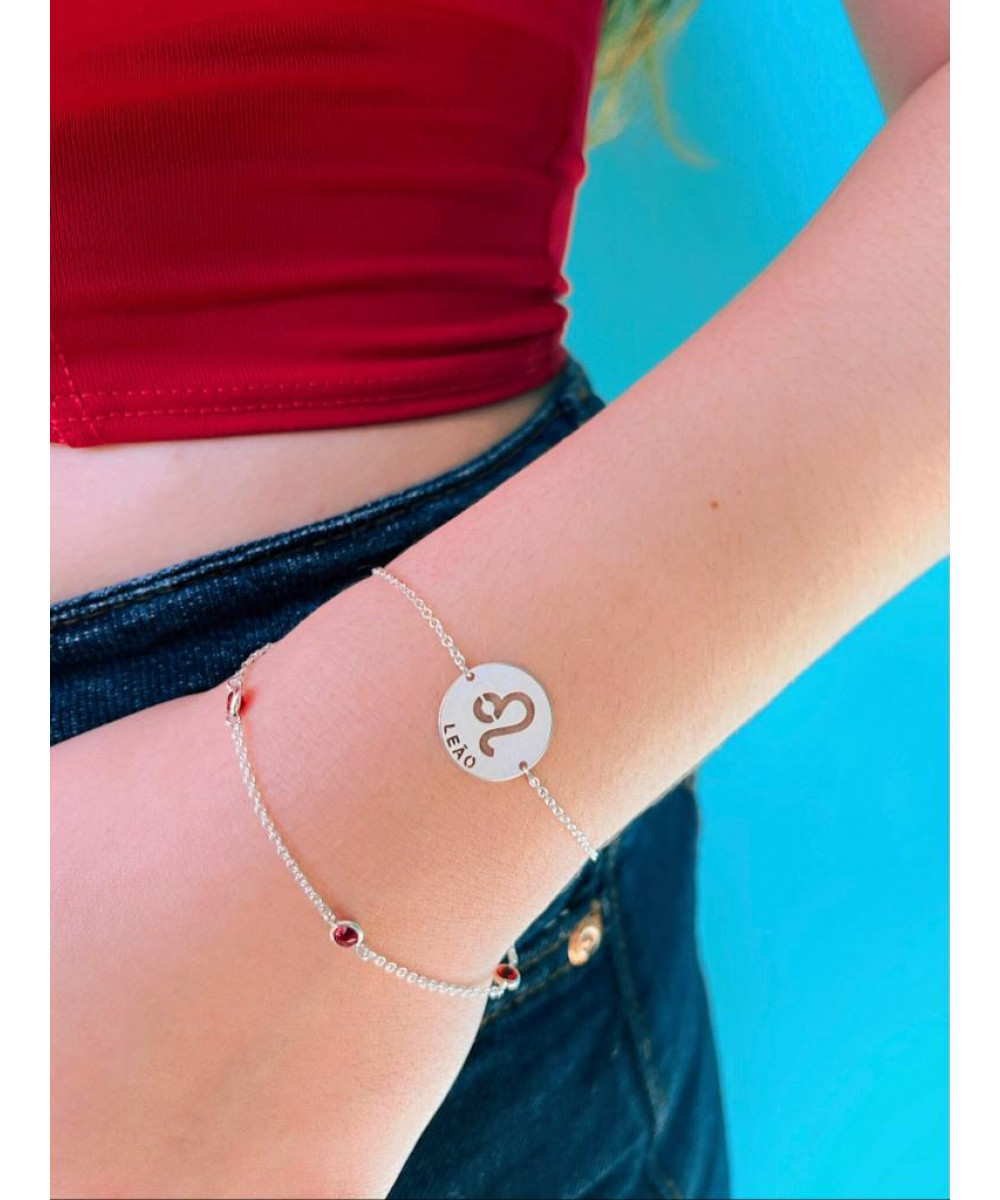 Pulseira de Prata Signo Leão