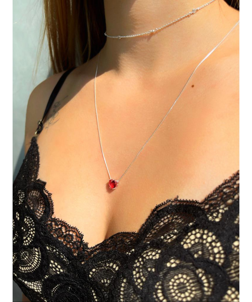 Colar de Prata Choker Pontos Zircônias