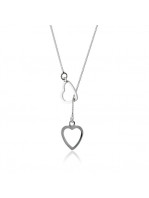 Colar de Prata Gravata Two heart