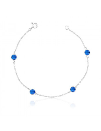 Pulseira de Prata Zircônias Safira