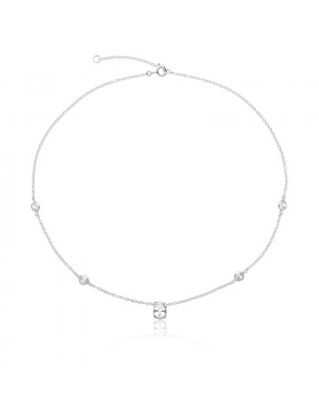 COLAR DE PRATA CHOCKER GOTA ZIRCÔNIA