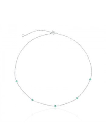 Colar de Prata Choker Zircônia Verde