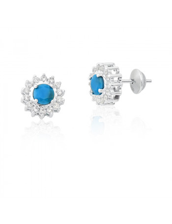 BRINCO DE PRATA ZIRCÔNIA AZUL LIV