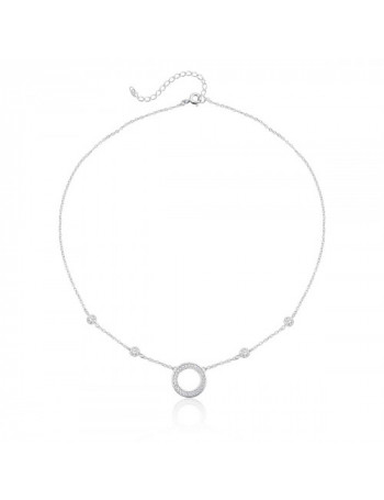 Colar de Prata Choker Redonda Zircônia