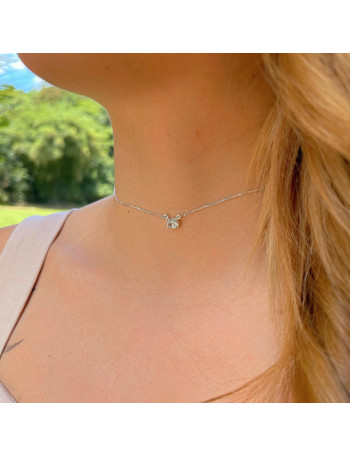 Choker de Prata Glam Cristal