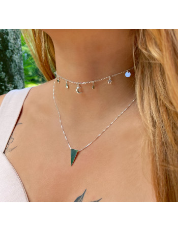 Choker de Prata Life Triângulo Isósceles