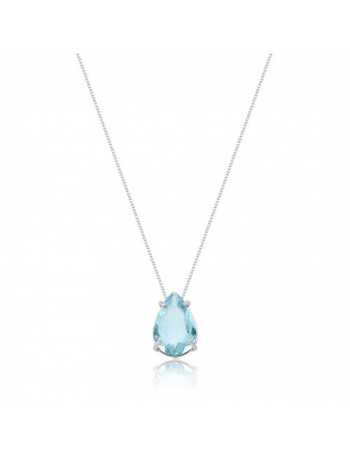Colar de Prata Bali Aquamarine