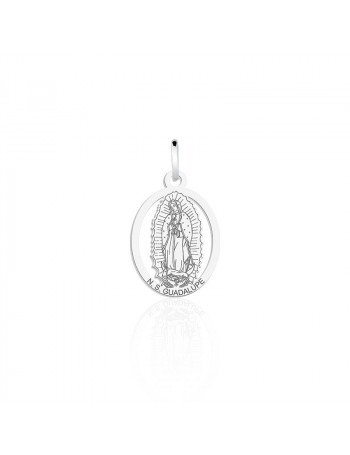 Pingente de Prata Oval Nossa Senhora de Guadalupe