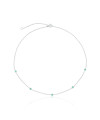 Colar de Prata Choker Zircônia Verde