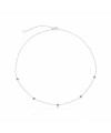 Colar de Prata Choker Pontos Zircônias Ametista