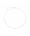 Colar de Prata Choker Zircônia Azul Claro