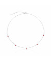 Colar de Prata Choker Zircônia Vermelho