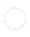 Colar de Prata Choker Redondo Azul