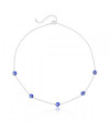 Choker de Prata Olho Grego Azul