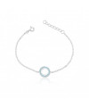 Pulseira de Prata Zircônia Círculo Turquesa