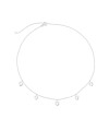 Choker de Prata Corações Cristal