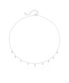 Choker de Prata Pontos de Cristal Pendurada