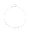 Choker de Prata Pontos de Cristal Pendurada