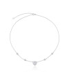 Colar de Prata Choker Coração Cristal