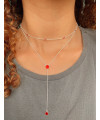 Colar de Prata Choker Zircônia Vermelho