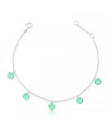 Pulseira de Prata Zircônias Penduradas Verde Claro