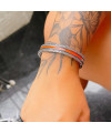 Bracelete de Prata Coração Radiante Vermelho