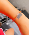 Bracelete de Prata Coração Radiante Vermelho