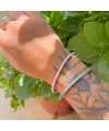 Bracelete de Prata Coração Radiante Rosa